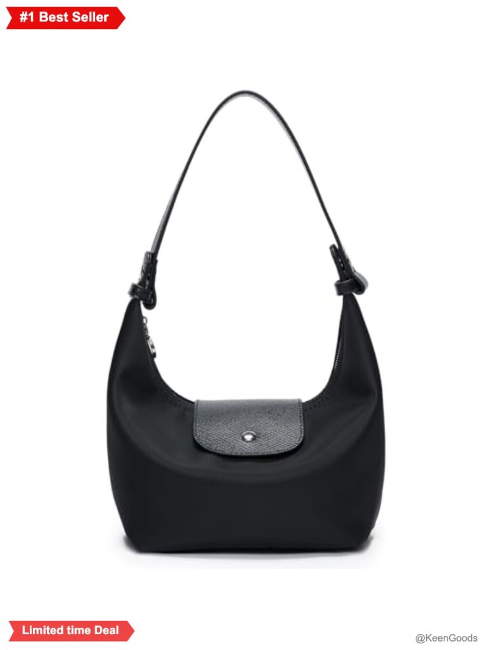 Mini Nylon Crossbody Bag Convertible Crescent Shoulder Purse 3-Way Carry